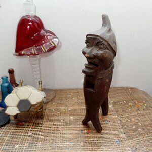 Vintage nutcracker Hand Carved Wood German Black Forest Gnome